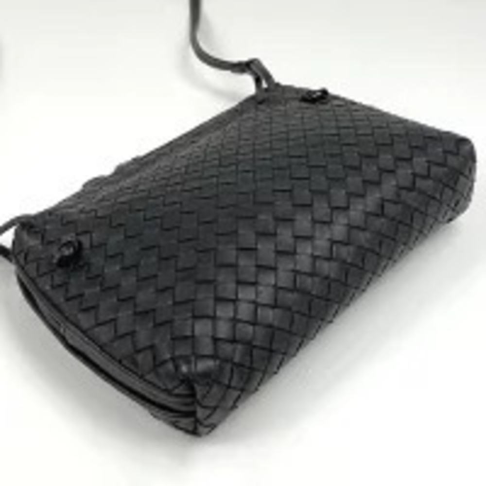 Bottega Veneta Bag Intrecciato Shoulder Leather Black Crossbody Black